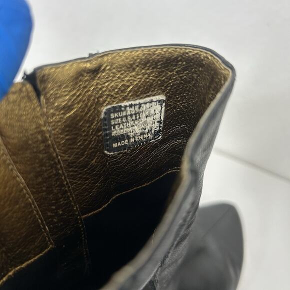 TSUBO Womens Black Leather Heel Ankle Boots US 8.5 - Picture 6 of 8